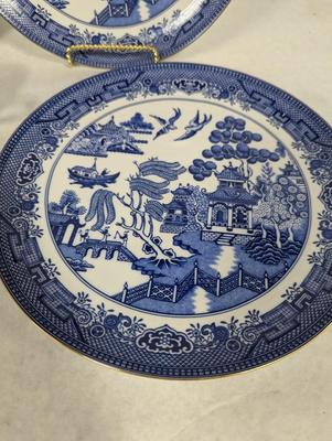 Asian China Blue Willow Plates Mikado Dishes