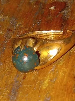 18k & Bloodstone Mens Ring Weighs 9.6g