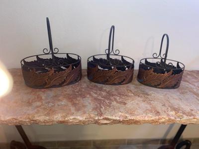 NEAT IRON AND COPPER BASKETS