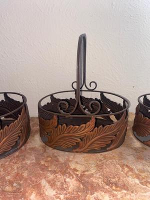 NEAT IRON AND COPPER BASKETS