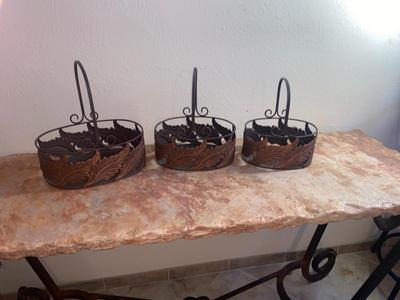 NEAT IRON AND COPPER BASKETS