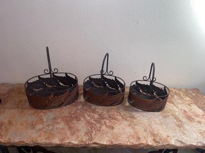 NEAT IRON AND COPPER BASKETS