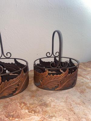 NEAT IRON AND COPPER BASKETS
