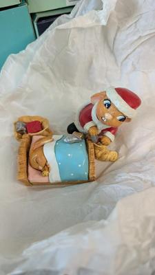 New Open Box Pendelfin Christmas Rabbits