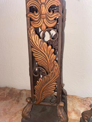 BEAUTIFUL IRON AND COPPER CANDLE HOLDERS