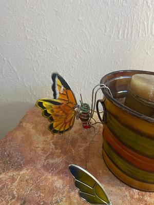 HOUSE PLANT HANGERS, PAINTED TIN CAN CANDLE HOLDERS A NEAT LIL BUG