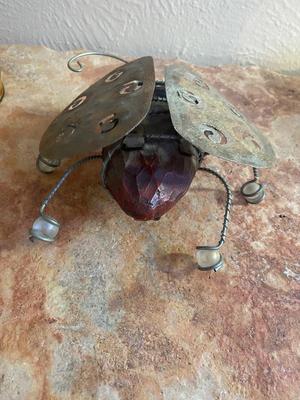 HOUSE PLANT HANGERS, PAINTED TIN CAN CANDLE HOLDERS A NEAT LIL BUG