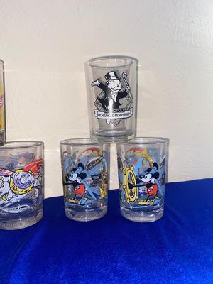 COLLECTIBLE DISNEY, SHREK, & MONOPOLY McDONALDS GLASSES