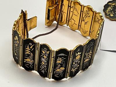 Vintage Japanese K24 Damascene Jewelry set, Rare find