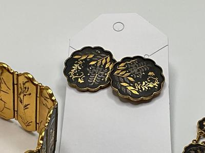Vintage Japanese K24 Damascene Jewelry set, Rare find