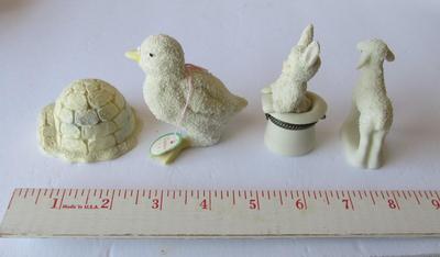 Lot of Dept 56 Minis: Duck, Lamb, Ring Box, Igloo