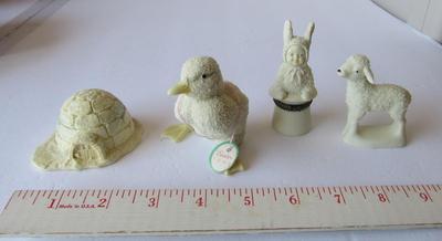 Lot of Dept 56 Minis: Duck, Lamb, Ring Box, Igloo