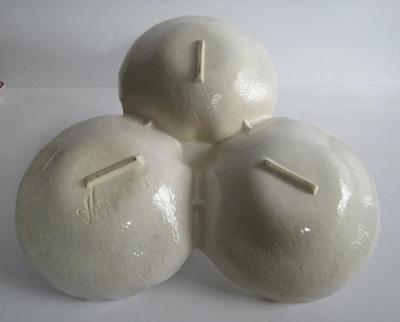 Vintage Hull Pottery Butterfly 3 Part Candy Dish With Applied Butterfly
