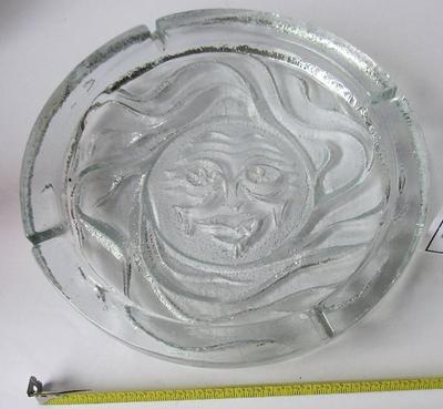 Vintage Blenko Large Sun Face Ashtray