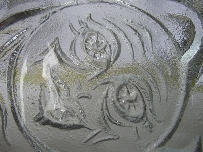 Vintage Blenko Large Sun Face Ashtray