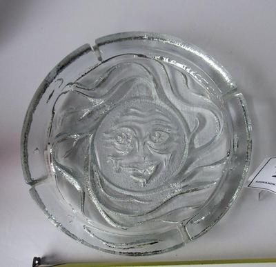 Vintage Blenko Large Sun Face Ashtray
