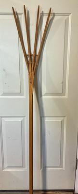 Wooden Haying Pitch Fork, 5.5ft tall