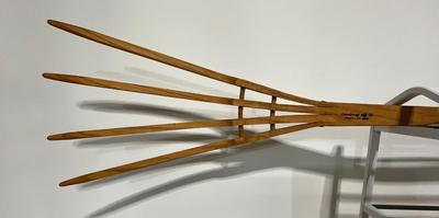 Wooden Haying Pitch Fork, 5.5ft tall