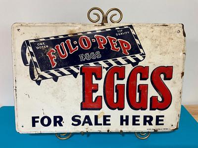 Vintage Metal Egg Sign