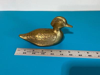 Vintage Brass Wood Duck