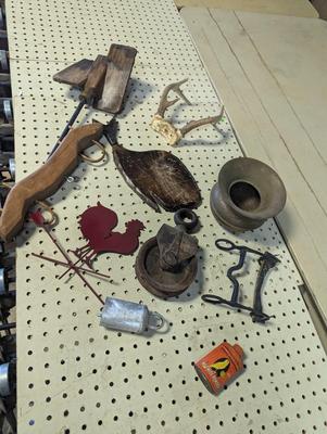 Vintage Decor Pulley Spittoon Paddle Horse Bit & More Vintage Items
