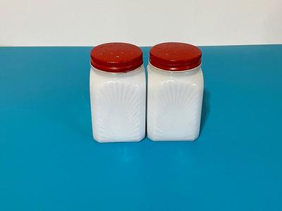 Vintage Milk Glass Dutch Boy Salt and pepper shakers
