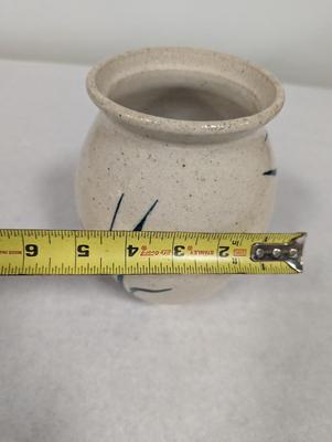 Hand Made Signed Blue & Gray Pottery Vase