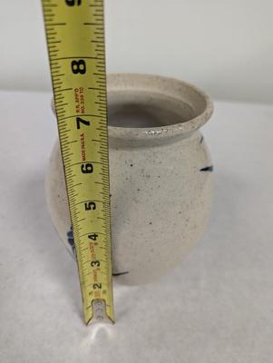 Hand Made Signed Blue & Gray Pottery Vase
