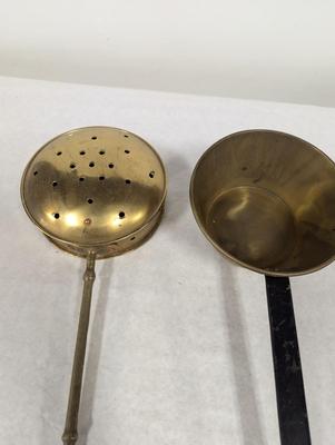 Brass Bed Warmer & Long Handled Ladle