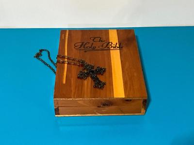 Memorial Edition Holy Bible and Cross Necklace