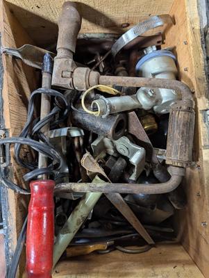 Hardware & Tools With Black Wooden Box
