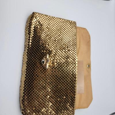 Whiting & Davis gold mesh clutch