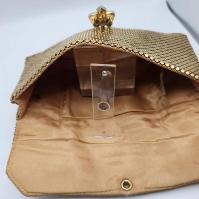 Whiting & Davis gold mesh clutch