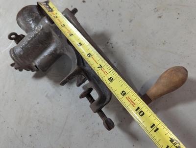 Vintage Russwin No.1 Meat Grinder Food Chopper Wood Handle Hand Crank