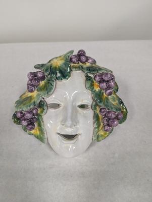 Italian Bacchus Wall Mask God Of Wine Vintage