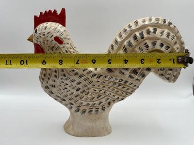 Signed 9” Wood Carved Rooster