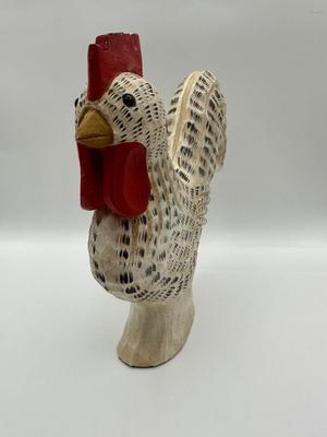 Signed 9” Wood Carved Rooster
