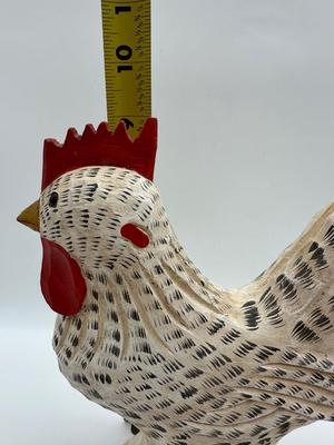 Signed 9” Wood Carved Rooster