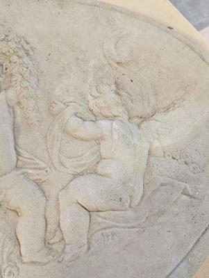 Large Concrete Cherub Wall Decor