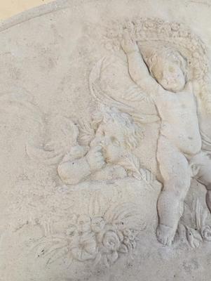 Large Concrete Cherub Wall Decor