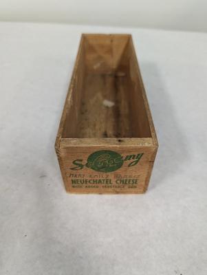 Vintage Neufchatel Cheese Wooden Box