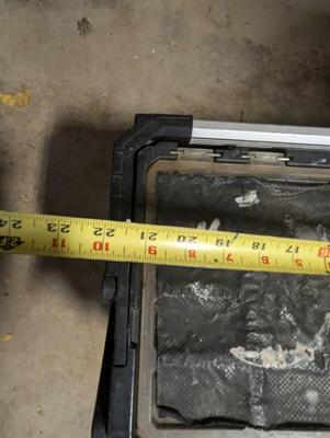 Black Plastic Tool Box With Tools