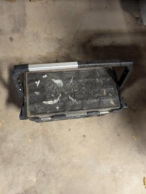 Black Plastic Tool Box With Tools