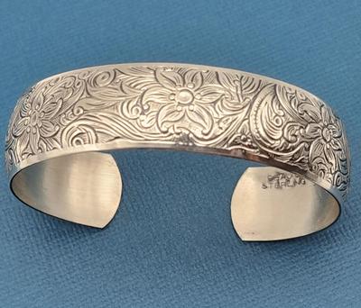 Vintage Beau Sterling Repousse Cuff