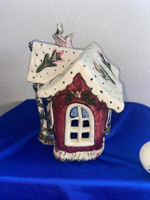 LOVELY HAND PAINTED GOBLETS A PRETTY CANDLE HOUSE AND MORE!