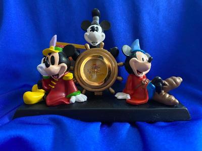 75th ANNIVERSARY MICKEY MOUSE CLOCK AND MILLENNIUM GLASSES