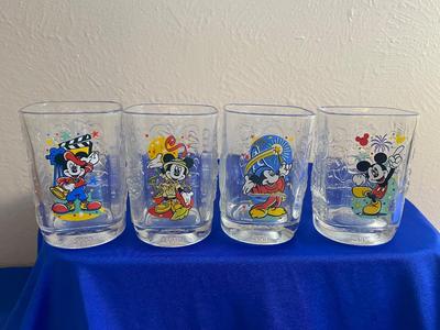 75th ANNIVERSARY MICKEY MOUSE CLOCK AND MILLENNIUM GLASSES