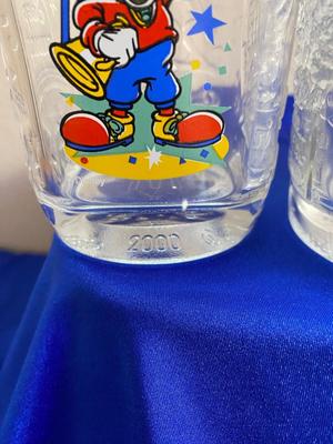 75th ANNIVERSARY MICKEY MOUSE CLOCK AND MILLENNIUM GLASSES