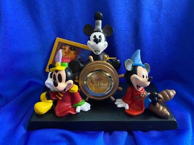 75th ANNIVERSARY MICKEY MOUSE CLOCK AND MILLENNIUM GLASSES