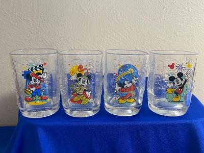 75th ANNIVERSARY MICKEY MOUSE CLOCK AND MILLENNIUM GLASSES